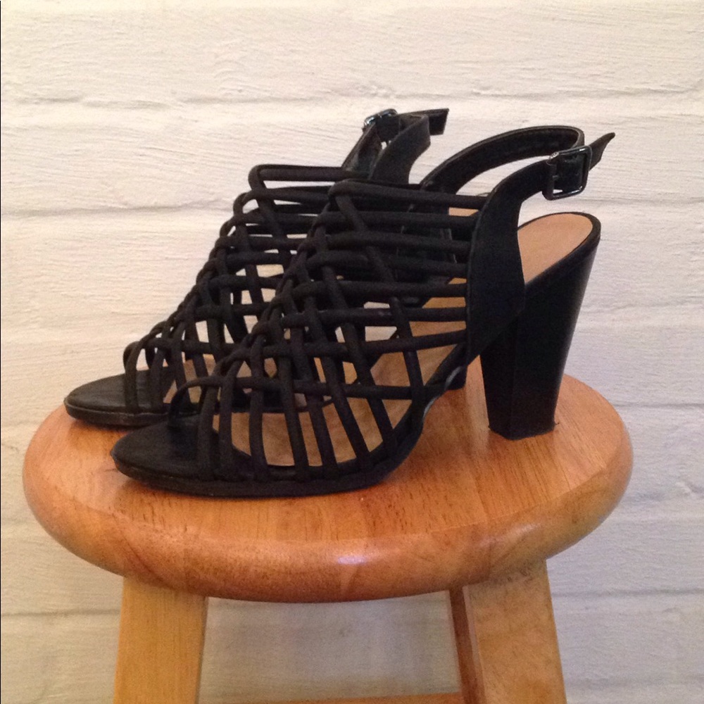 High heeled shoes